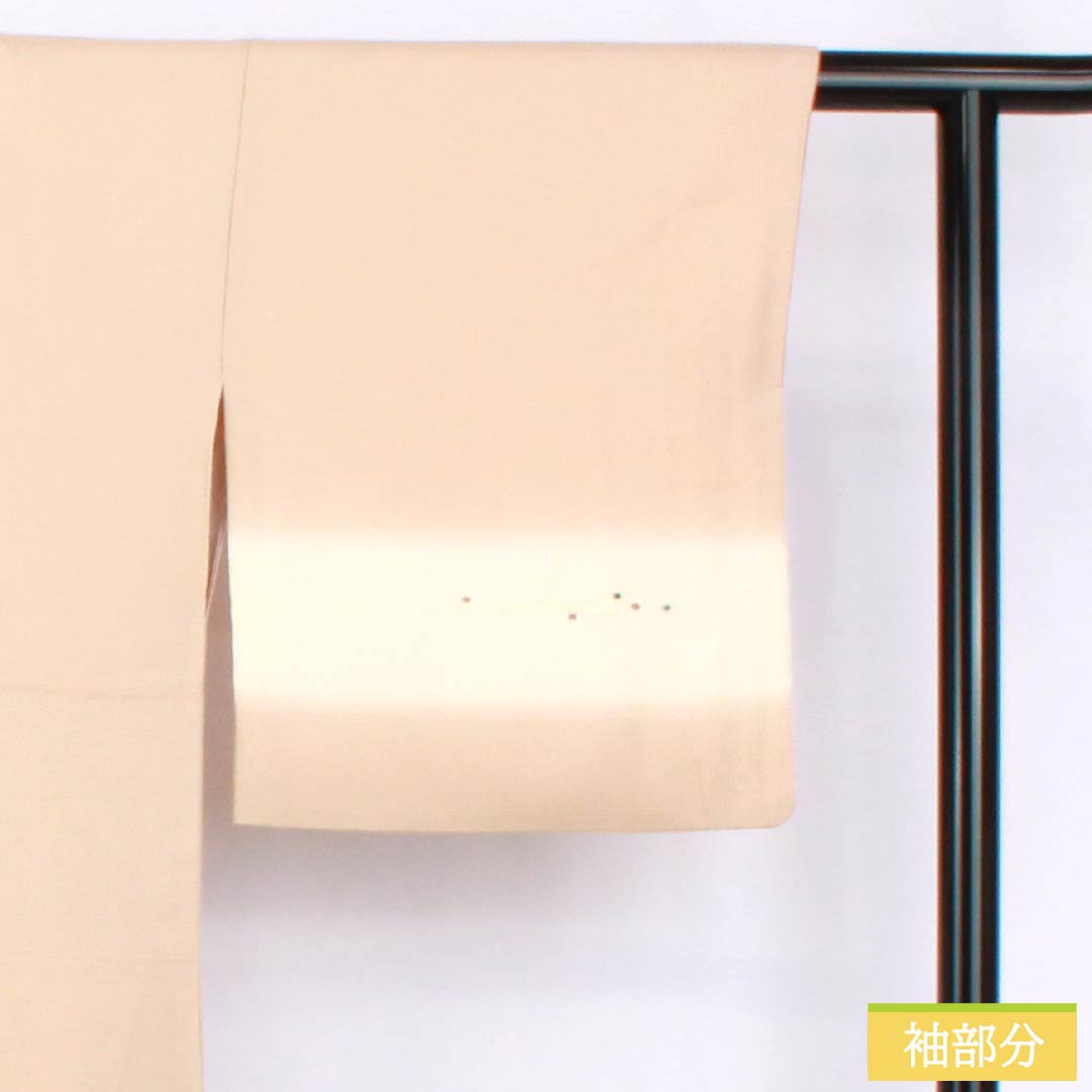 訪問着 正絹 Sランク 袷 身丈157cm 裄丈68cm 薄肉色(うすにくいろ) ボカシ染 付下げ 抽象模様 はれやか加工 橙系 1112007192326