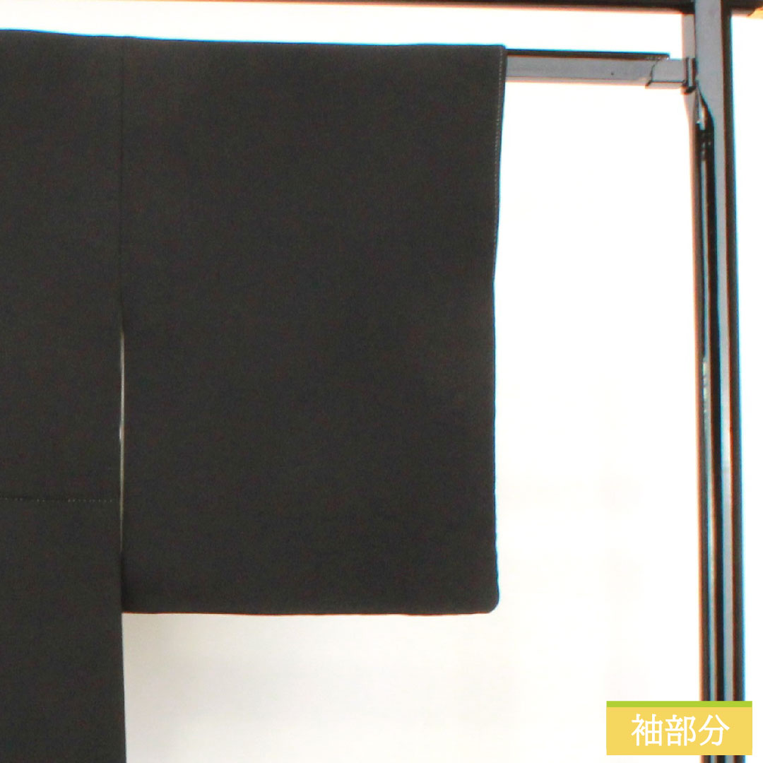 黒留袖 正絹 身丈167cm 裄丈67cm 袷 手描き友禅 菊 五つ紋 三ツ割片喰 Sランク 五つ紋 黒系 1111001282510