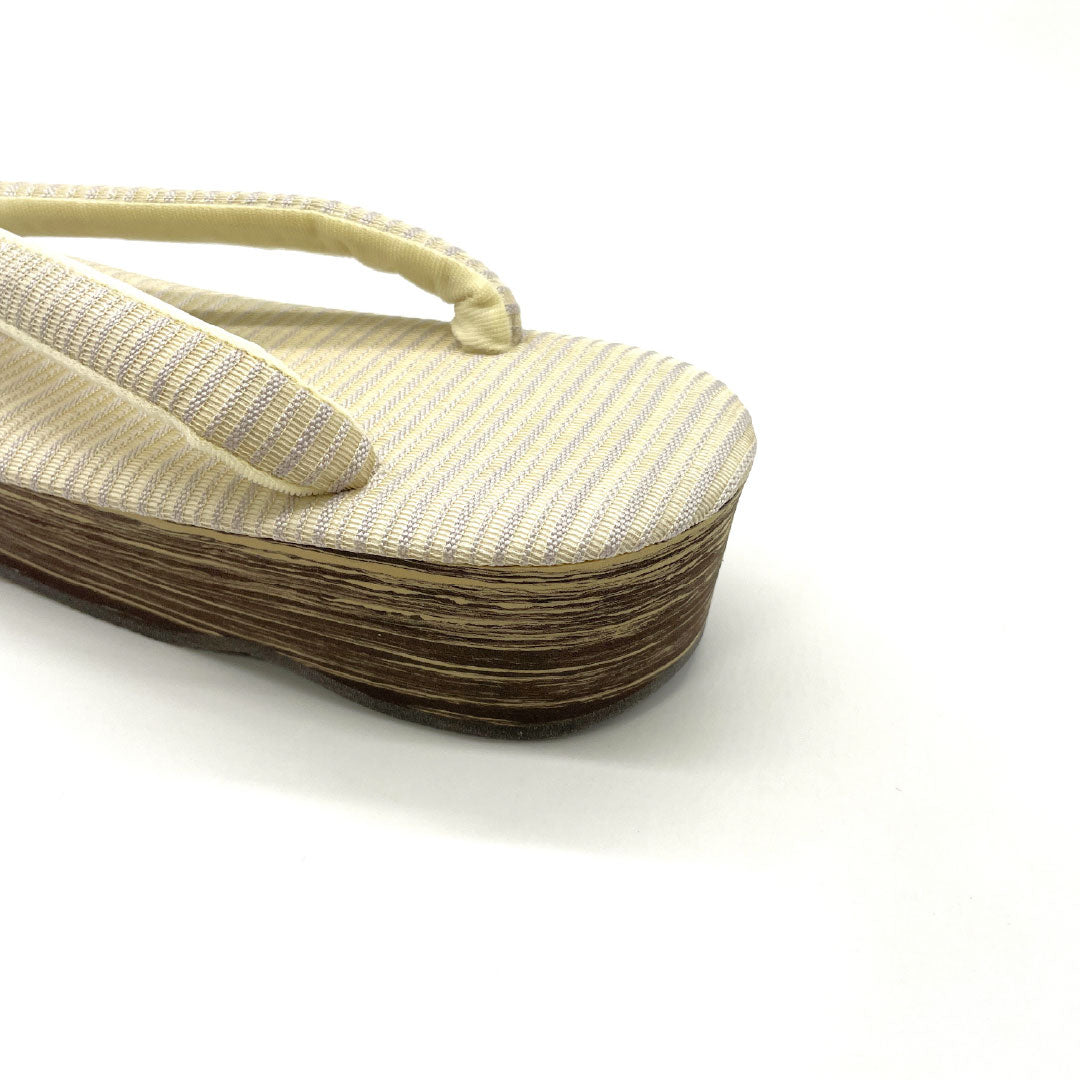 (新古品)草履 EVA NEWランク カジュアル フリーサイズ 雨の日 絽綴れ 長さ24cm Lサイズ クリーム系 1122001331415