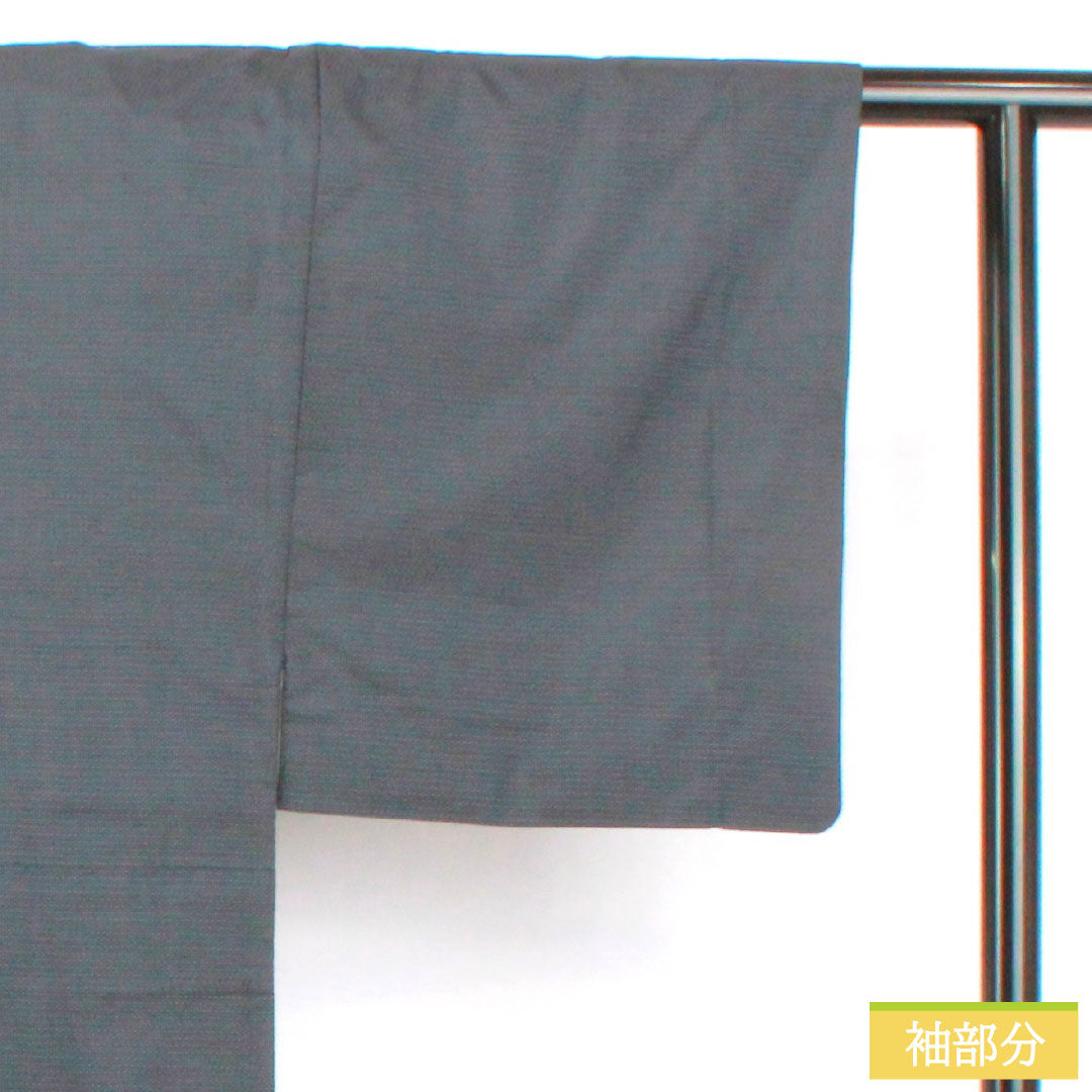 男物 正絹 Sランク 身丈141cm 裄丈68cm 大島紬 100亀甲 袷 紺系 1119001712418