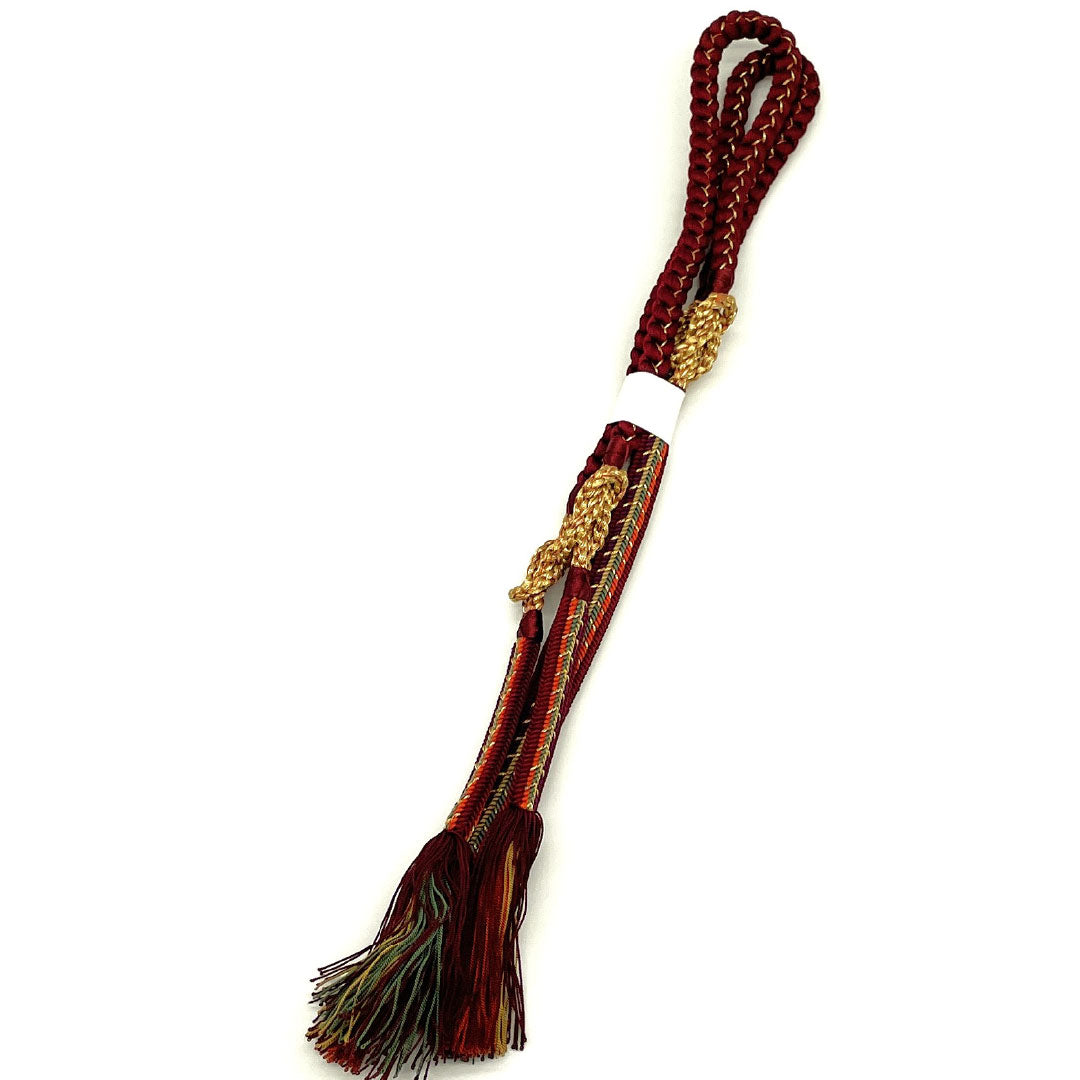 (新古品) 帯締め・帯揚げセット 正絹 Aランク 赤紫色(あかむらさきいろ) 絞り 京友禅 振袖用 長さ約160cm 幅約1cm セミフォーマル 紫系 1141000513320