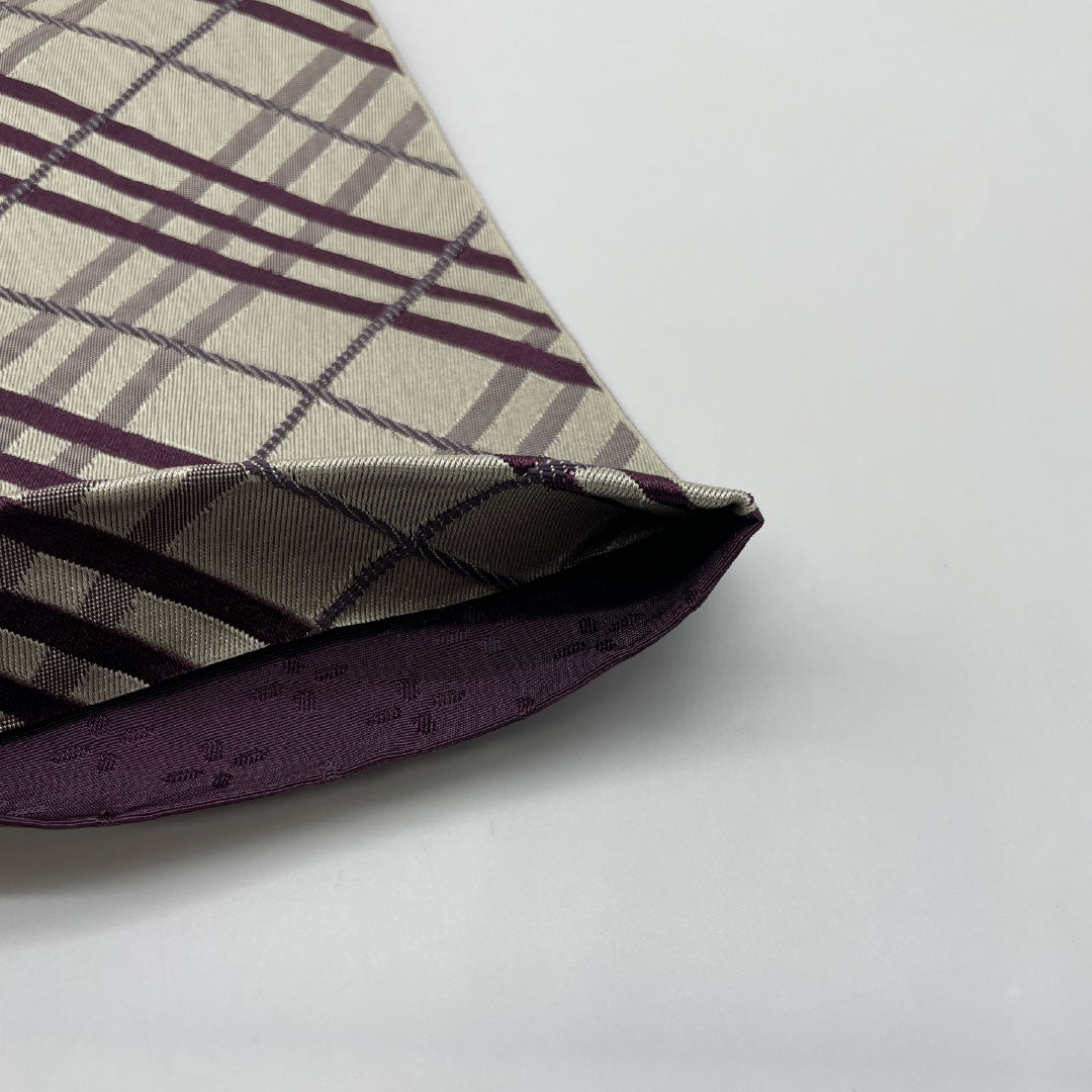 半幅帯 ポリエステル Sランク 格子 小花 リバーシブル 帯丈410cm グレー系 1125002352422