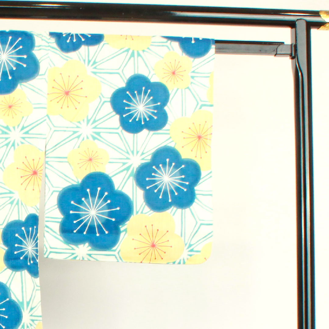 浴衣 山本彩ブランド 梅 麻の葉 木綿 Sランク 単衣 身丈167.5cm 裄丈68.5cm 白系 1118003972511