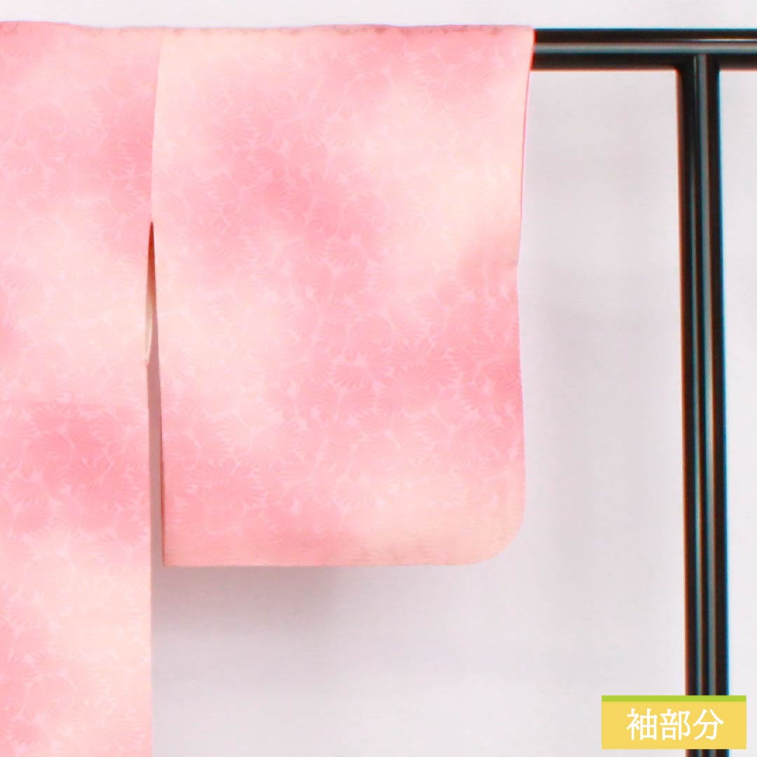 色無地 正絹 Bランク 身丈148.5cm 裄丈61.5cm 一重梅色(ひとえうめいろ) 一つ紋 揚羽蝶 ぼかし染め 袷 ピンク系 1114002634113