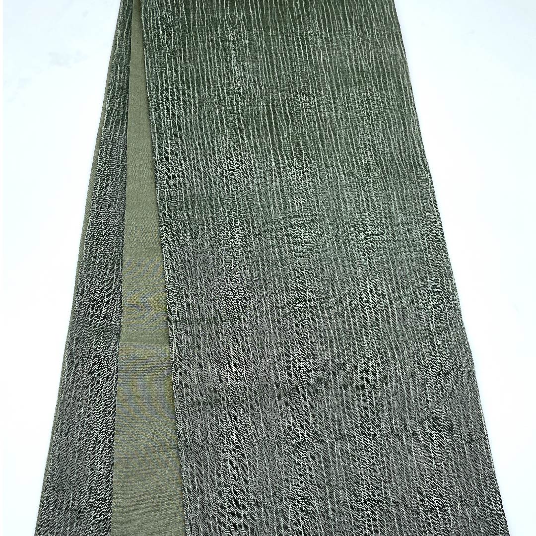 Fukuro Obi (blackish green obi) with an owl, obi length 460cm, pure silk, S rank, point pattern, casual, green, 1123008932419