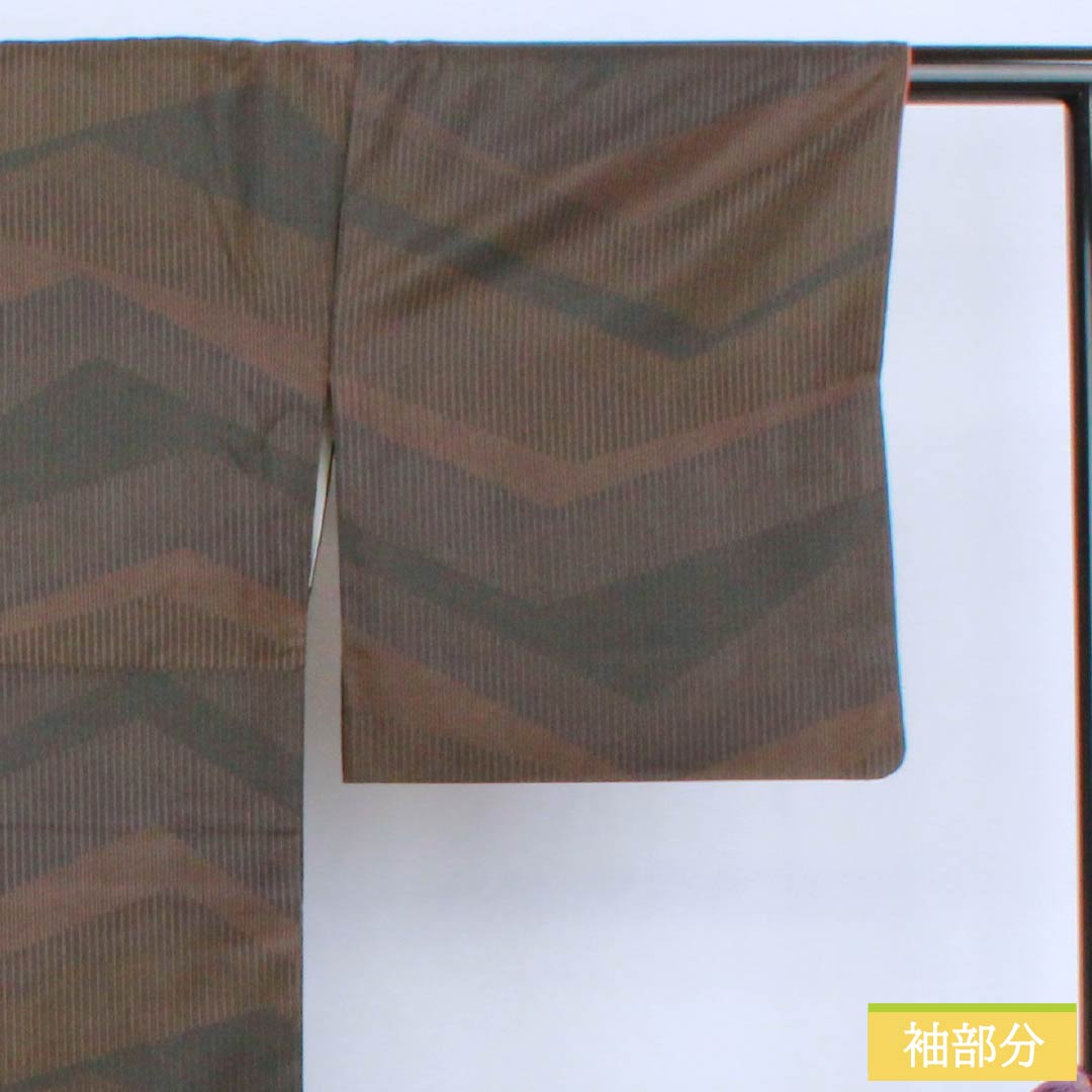 小紋 正絹 Aランク 身丈157.5cm 裄丈64.5cm 袷 抽象模様 黒系 1115006413310