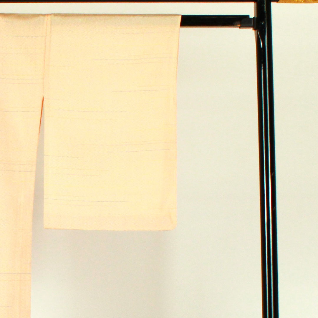 紬 身丈173cm 裄丈63cm 幾何学模様 正絹 Sランク 単衣 朱系 1116001062516