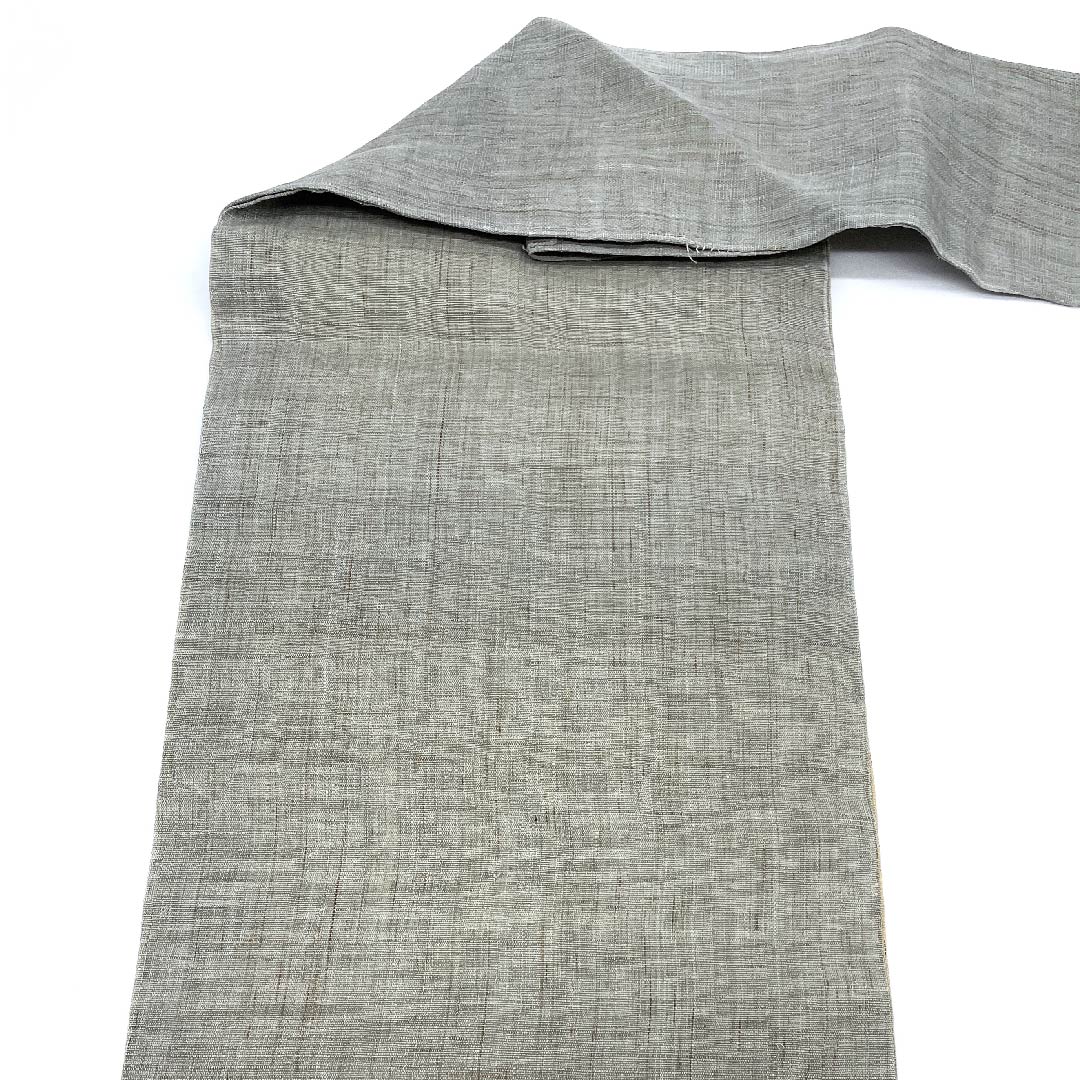 名古屋帯 魚 紬地 作家物 染帯 帯丈367cm 正絹 Aランク ポイント柄 カジュアル グレー系 1124005003322 名古屋仕立て