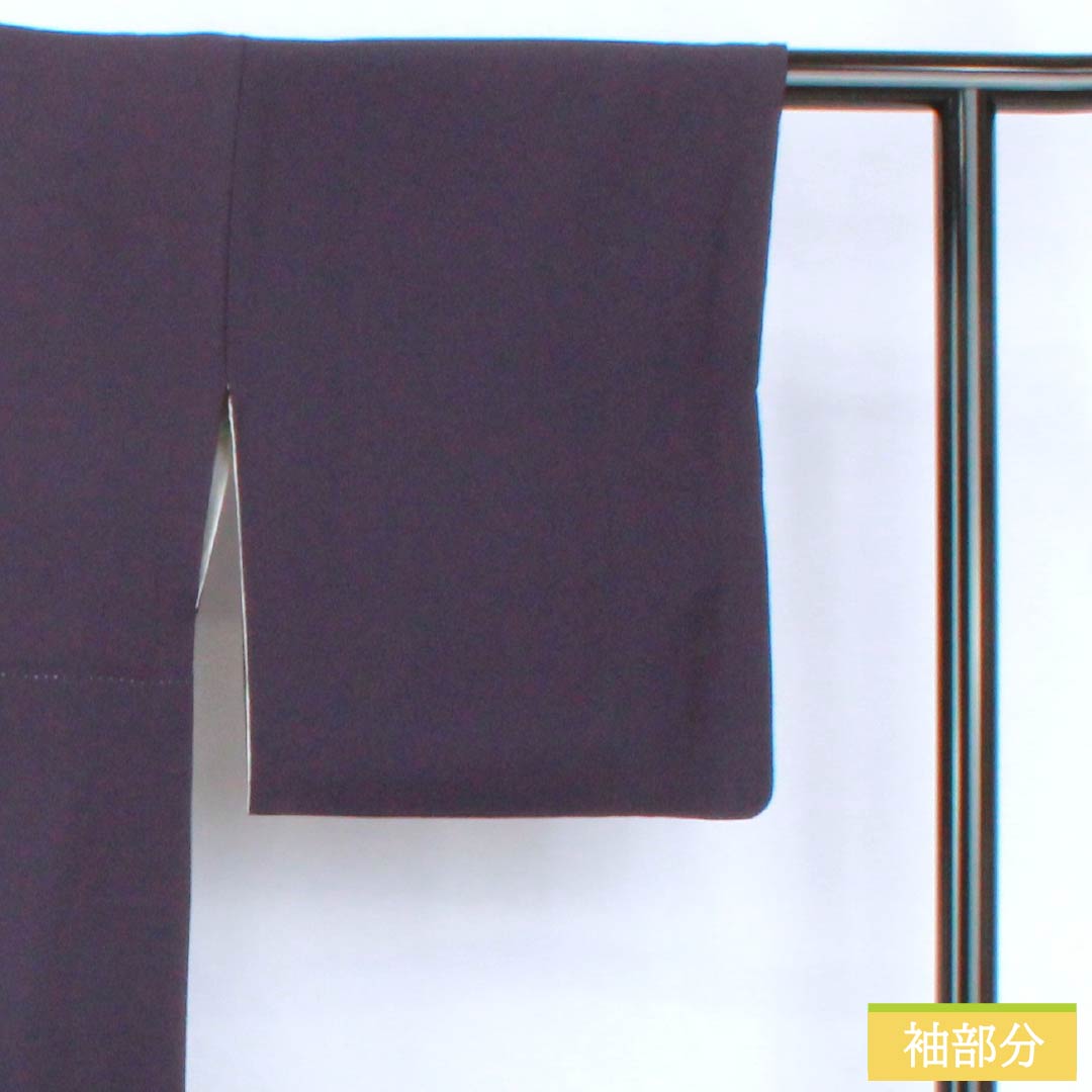 訪問着 正絹 Aランク 袷 身丈157.5cm 裄丈64.5cm 紫烏色(しうしょく) 蘇州刺繡 花丸 吉祥文様 付下げ 紫系 1112007233320