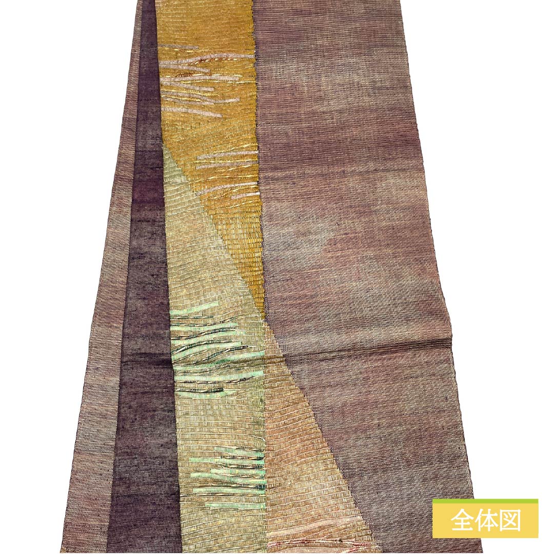 袋帯 正絹 Sランク 紙布 抽象模様 帯丈458cm ポイント柄 セミフォーマル グラデーション系 1123015952499