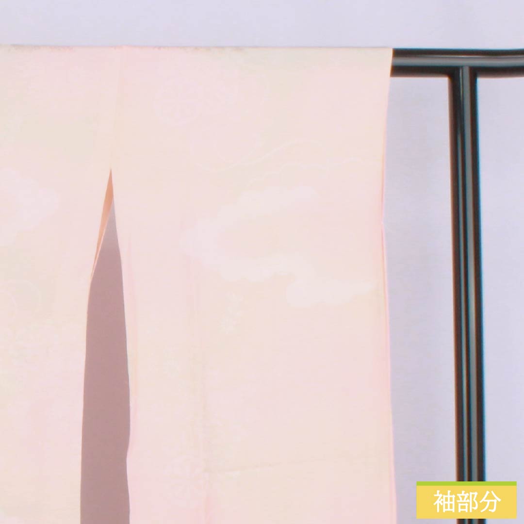 長襦袢 正絹 Aランク 身丈130.5cm 裄丈68cm 袷 曙色(あけぼのいろ) 吉祥文様 ボカシ染 ピンク系 1129000803313