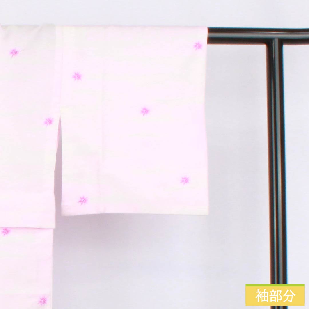 長襦袢 ポリエステル Aランク 身丈115cm 裄丈61cm 単衣 淡紅色(たんこうしょく) 抽象模様 半衿付き 身上げ有り 紫系 1129000783120