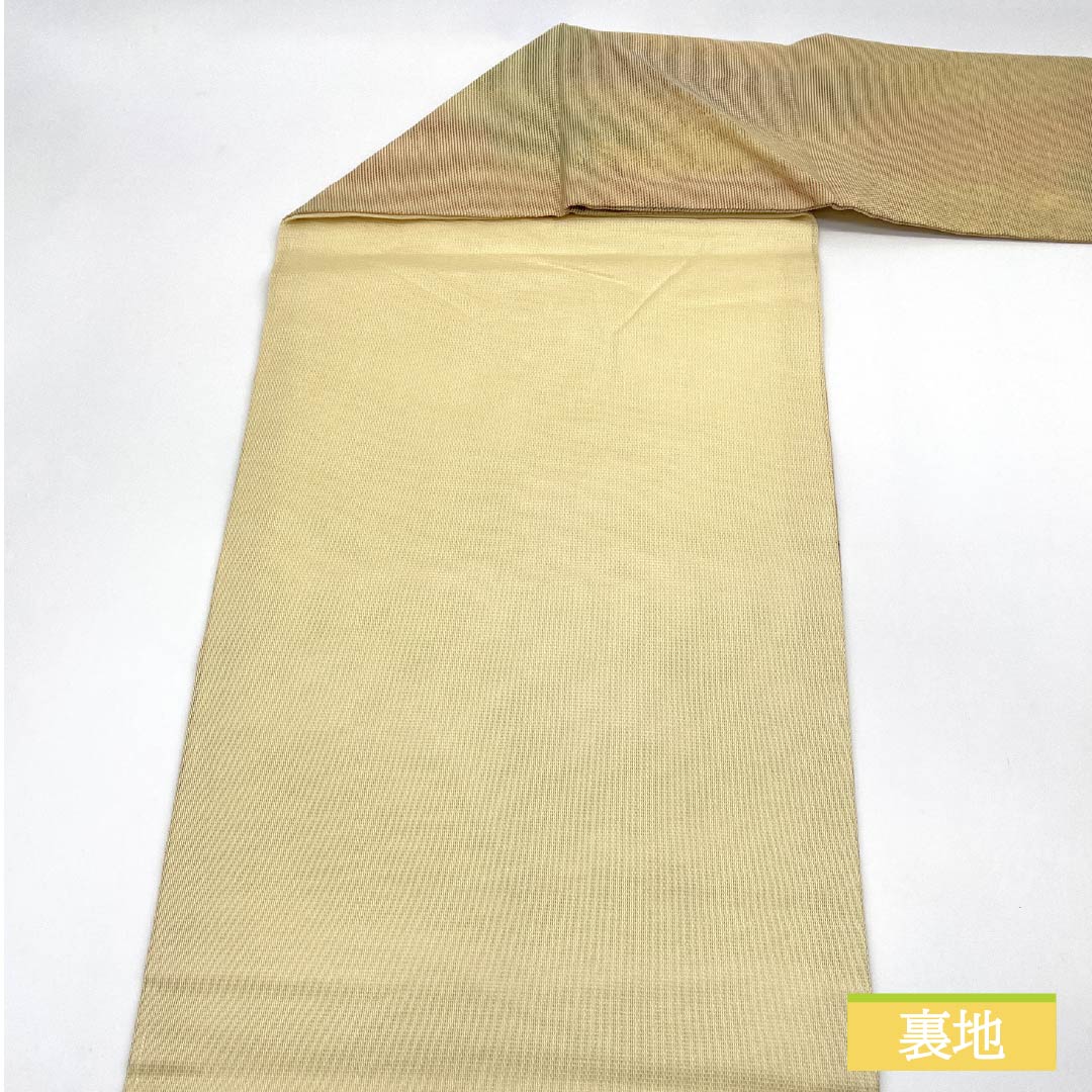 名古屋帯 正絹 引箔 夏帯 刺繍 桔梗 帯丈355cm Sランク ポイント柄 セミフォーマル グラデーション系 1124008682399 名古屋仕立て