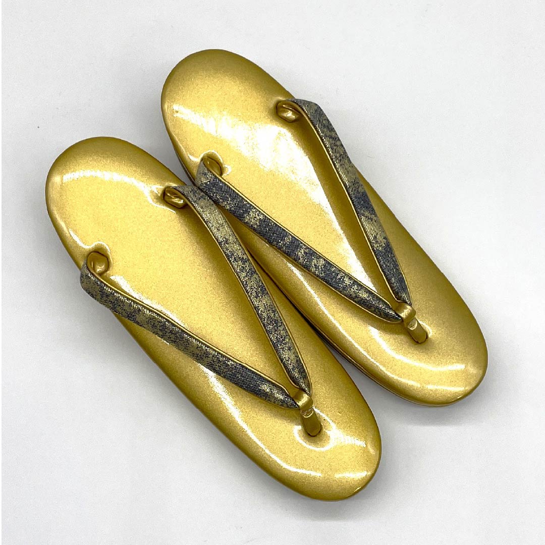 (New old stock) Formal sandal and bag set, gold, unused, seasonal flowers, floral pattern, size M, gold, rank S, 1133000172321