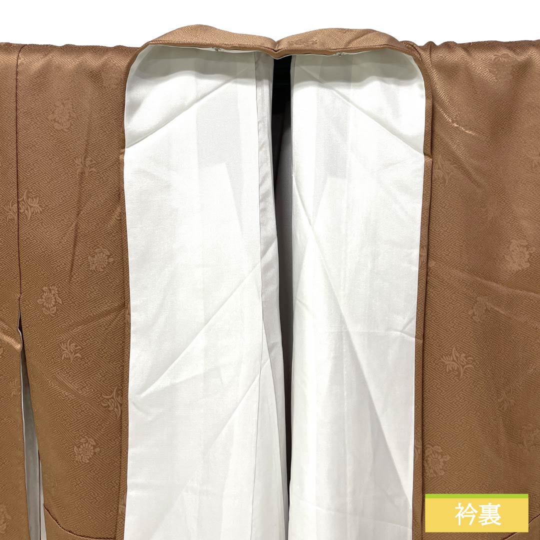 色留袖 正絹 Sランク 身丈158.5cm 裄丈67cm 袷 梅茶色(うめちゃいろ) 京友禅 時代人物風景模様 一つ紋 鶴の丸 一つ紋 茶系 1111002192314