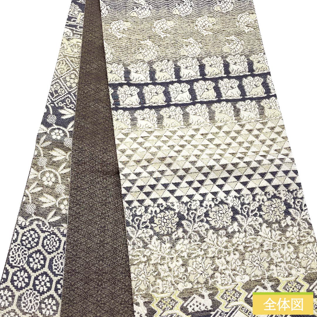 Fukuro Obi, Pure Silk, Kinkazan, 100 Specialties, Classic Pattern, Length 447cm, S Rank, Six-pass, Semi-formal, Gradient, 1123010902399