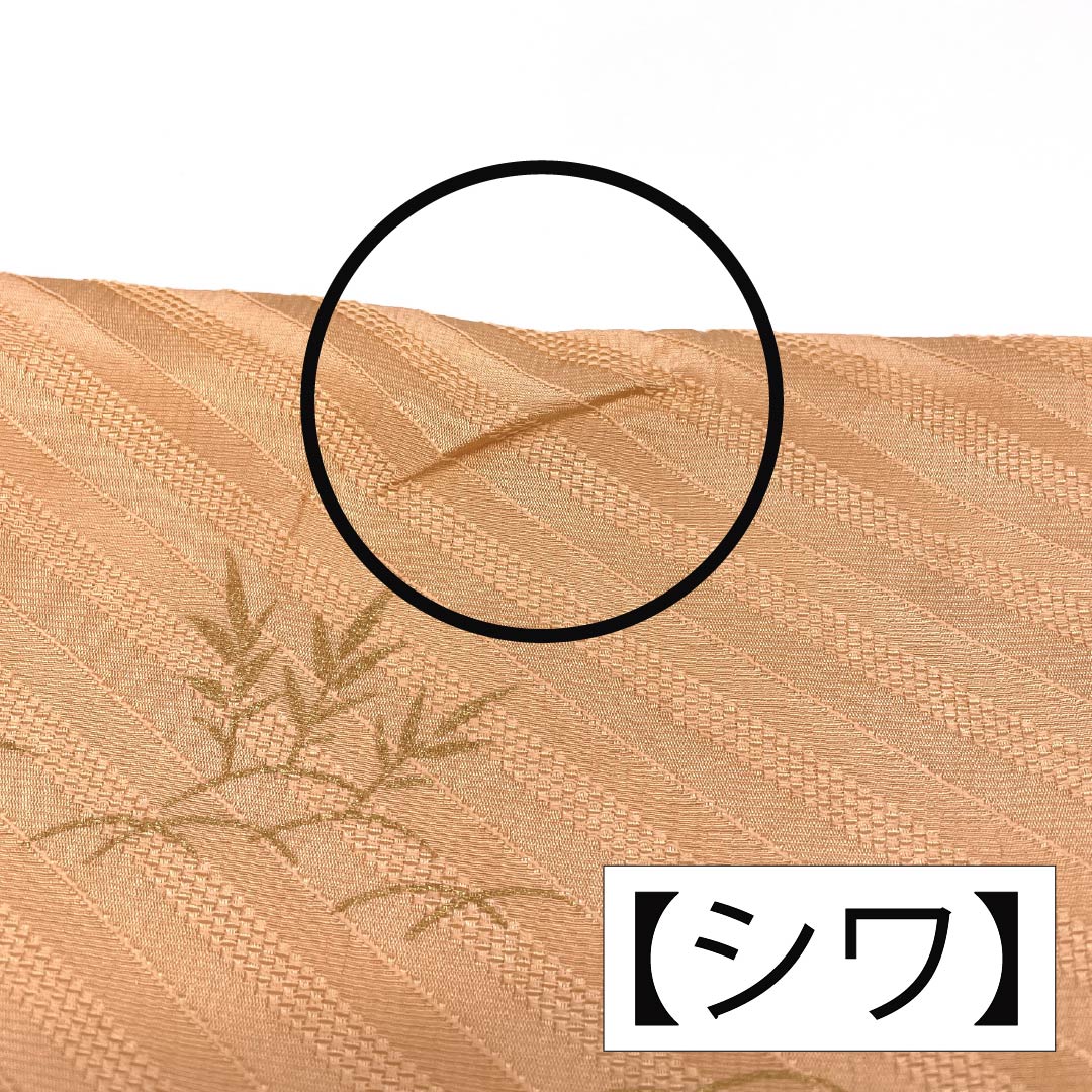 S-Rank Silk Obiage (Semi-Formal) - Skin Tone and Vermilion Gradient with Plant Pattern, Orange, Length: Approx. 164cm, Width: Approx. 28.5cm, Product Code: 1136001912926