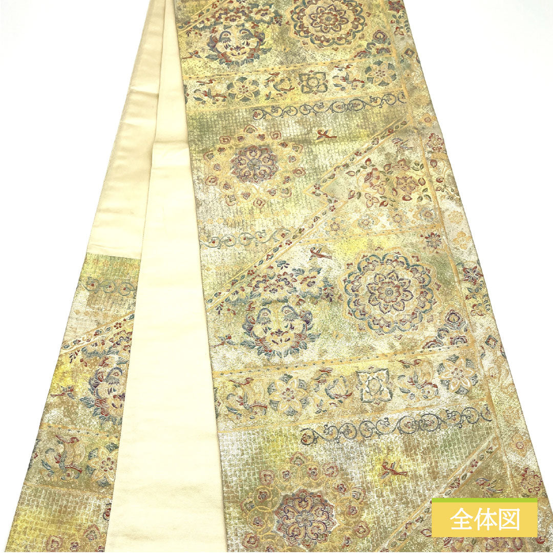 袋帯 正絹 Aランク 西陣織 引箔 正倉院文様 帯丈426cm 六通 フォーマル グラデーション系 1123016043399