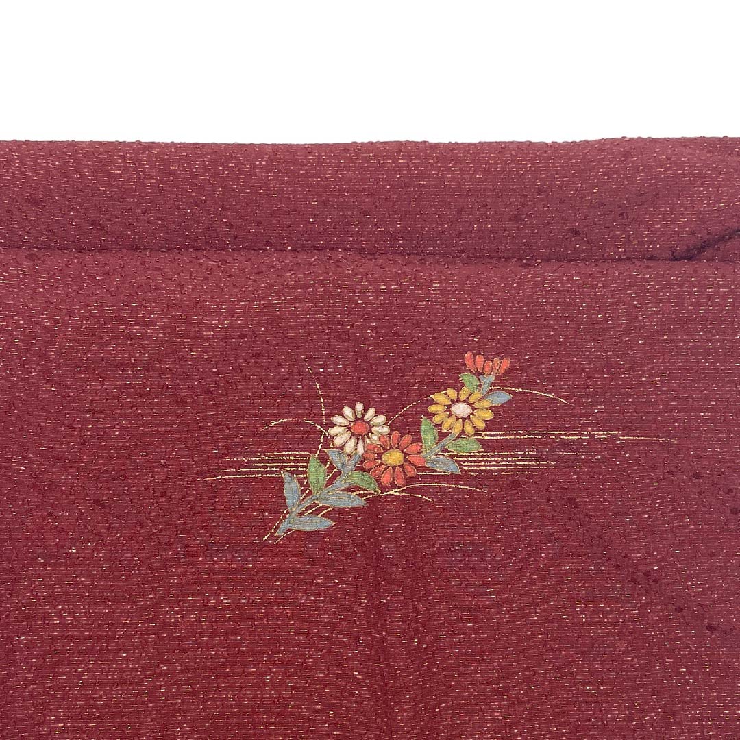 (新古品) 帯締め・帯揚げセット 正絹 Sランク 蘇芳色(すおういろ) 真紅色(しんくいろ) ラメ入り 長さ約156cm 幅約1.3cm セミフォーマル 赤系 1141000152312