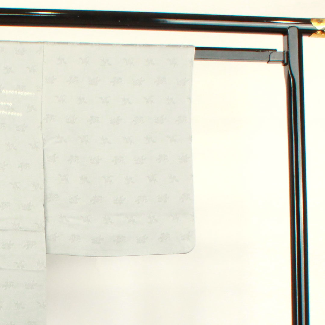 Homongi, pure silk, lined, length 152.5cm, sleeve length 62.5cm, cupronickel color, Kyo-Yuzen, tie-dye, embroidery, A rank, gray, 1112003033222