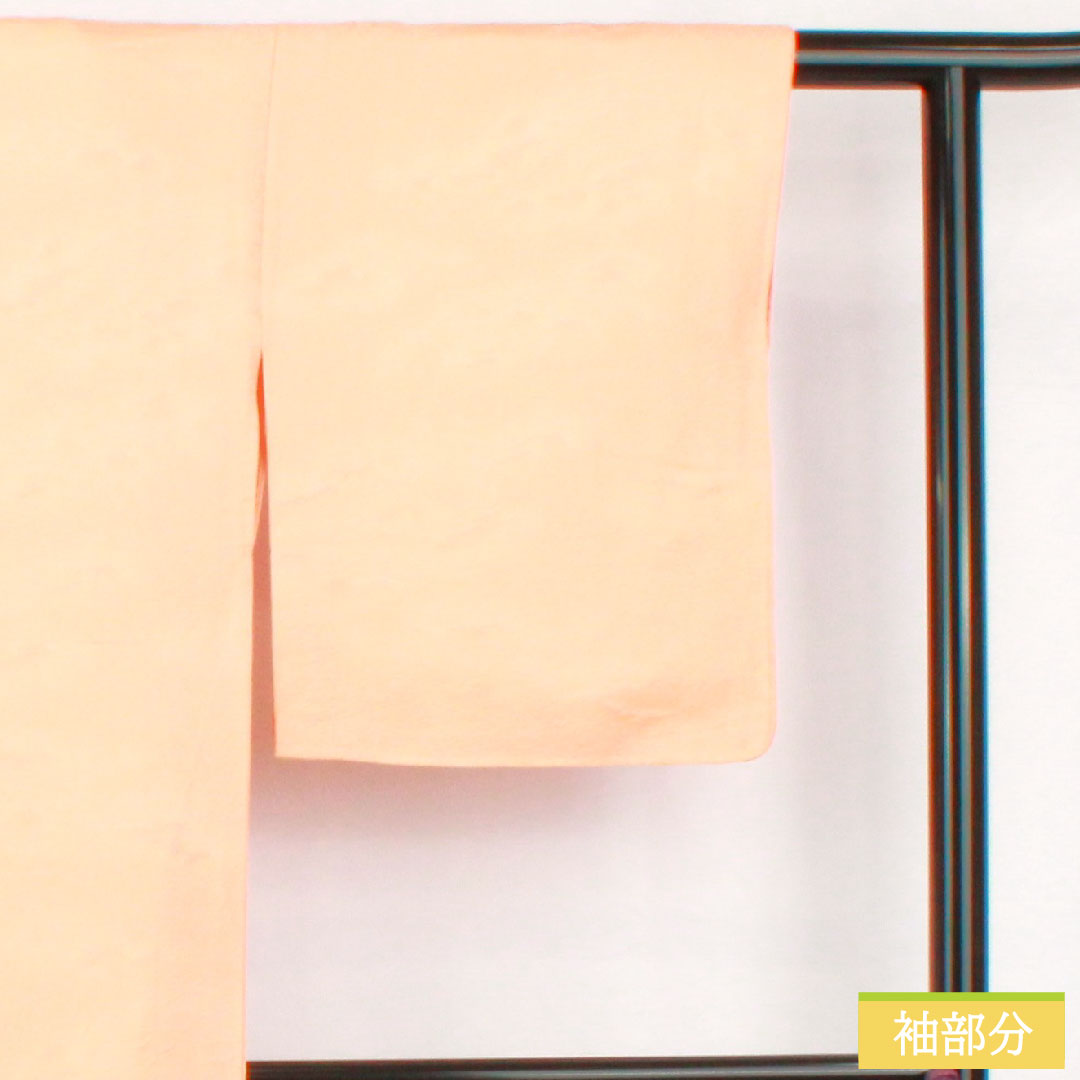 色無地 正絹 身丈157cm 裄丈65cm 綸子 一つ紋 下り藤 袷 Sランク ピンク系 1114001862313