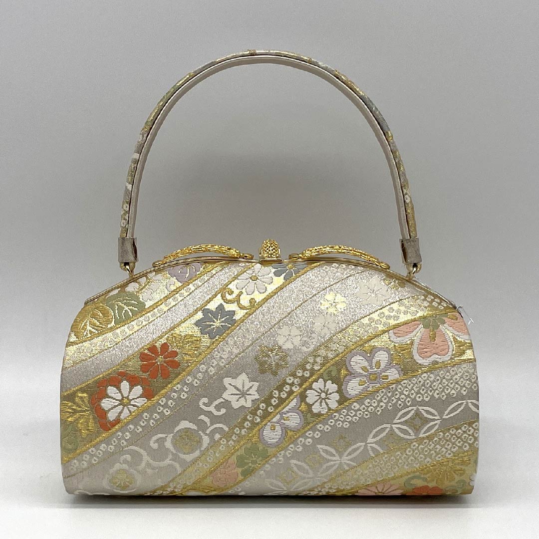 (新古品)草履バッグセット フォーマル Aランク 吉祥文様 帯地 Lサイズ 金系 1133000463421