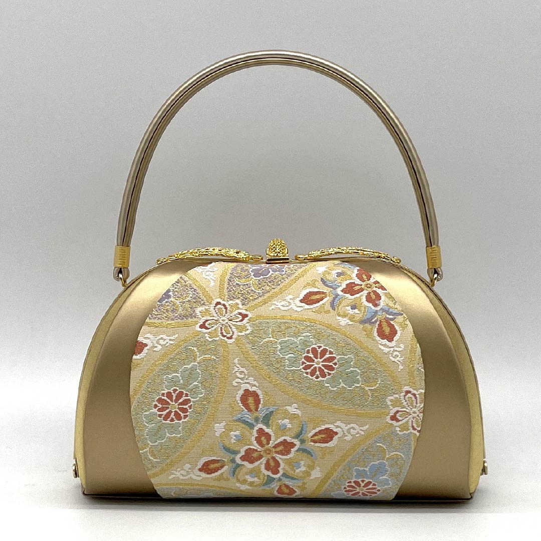 (新古品)草履バッグセット フォーマル NEWランク 七宝 帯地 低反発草履 Laソール Lサイズ 金系 1133000481421