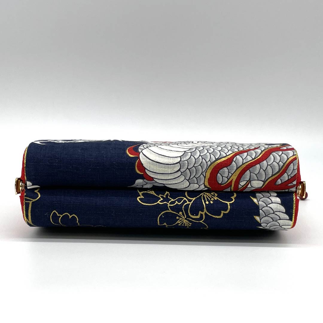 和装バッグ カジュアル NEWランク 相済茶色(あいすみちゃいろ) 白龍 古典柄 ハンドメイド作家 黒系 113900067110