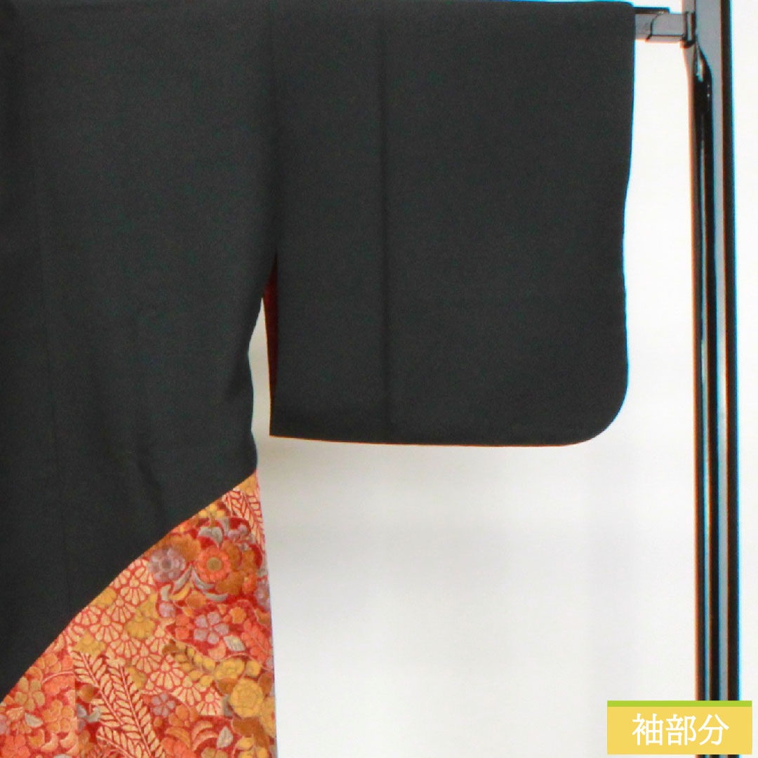 道行コート ポリエステル 身丈80cm 裄丈67cm 辻ヶ花 洗える着物 Sランク 袷 黒系 1117001122910