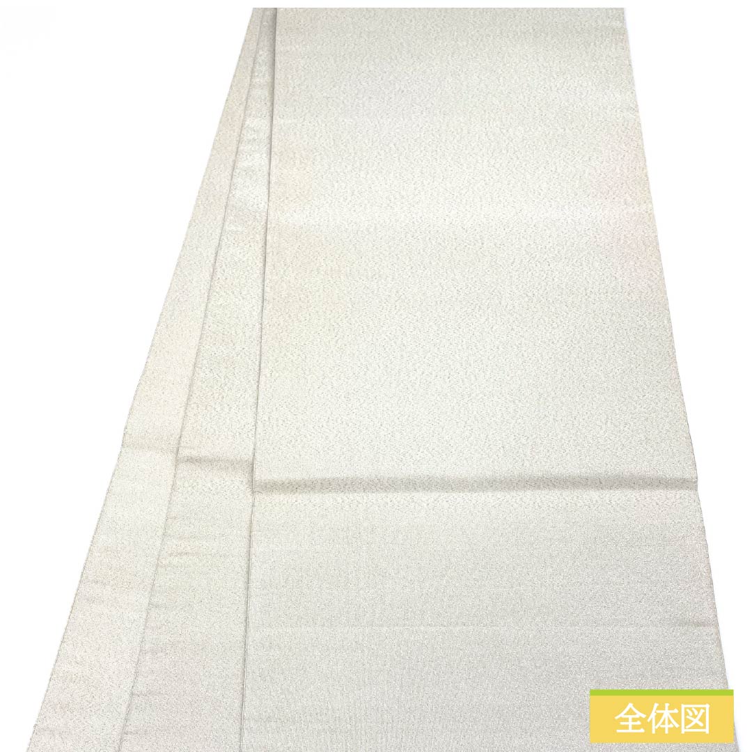 袋帯 正絹 胡粉色(ごふんいろ) 綴れ織 相良刺繍 扇面 牡丹 帯丈448cm Aランク ポイント柄 フォーマル 白系 1123012653311