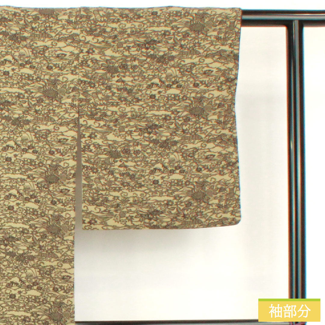 小紋 正絹 身丈163cm 裄丈65.5cm 袷 江戸鼠色(えどねずいろ) 型染 茶屋辻 Sランク グレー系 1115004692422