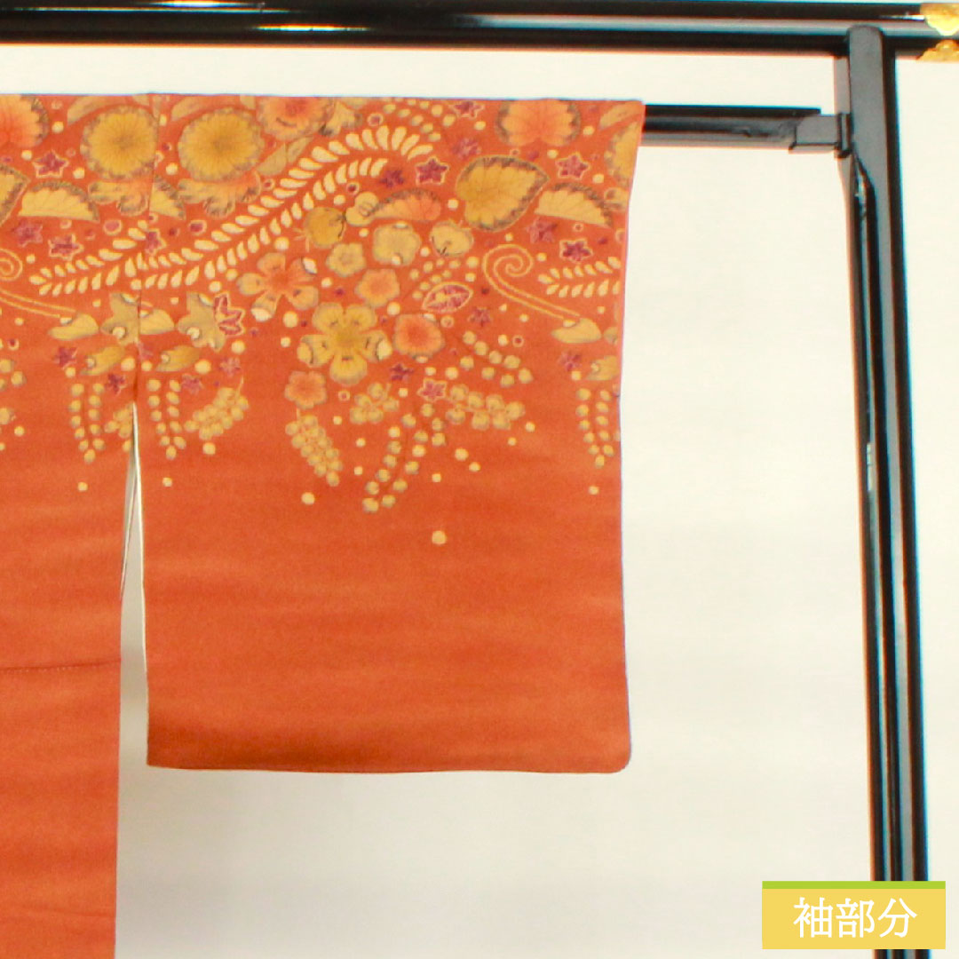 訪問着 正絹 袷 身丈153.5cm 裄丈67.5cm 赤錆色(あかさびいろ) 辻ヶ花 Aランク 茶系 1112004873214