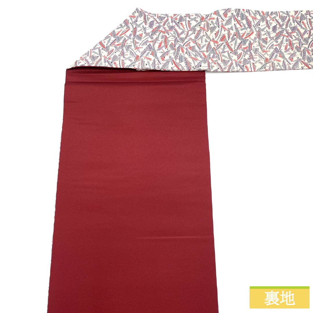 名古屋帯 正絹 Sランク 番傘 染め帯 ちりめん地 帯丈337cm 六通 カジュアル 白系 1124009142311 名古屋仕立て