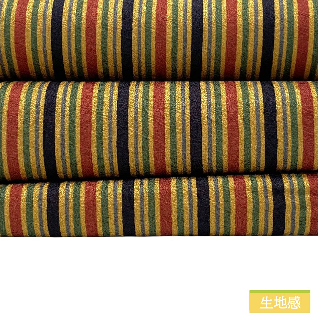半幅帯 正絹 Sランク 土布色(トウプースーいろ) 縞模様 カラフル 帯丈356cm グラデーション系 1125003082399