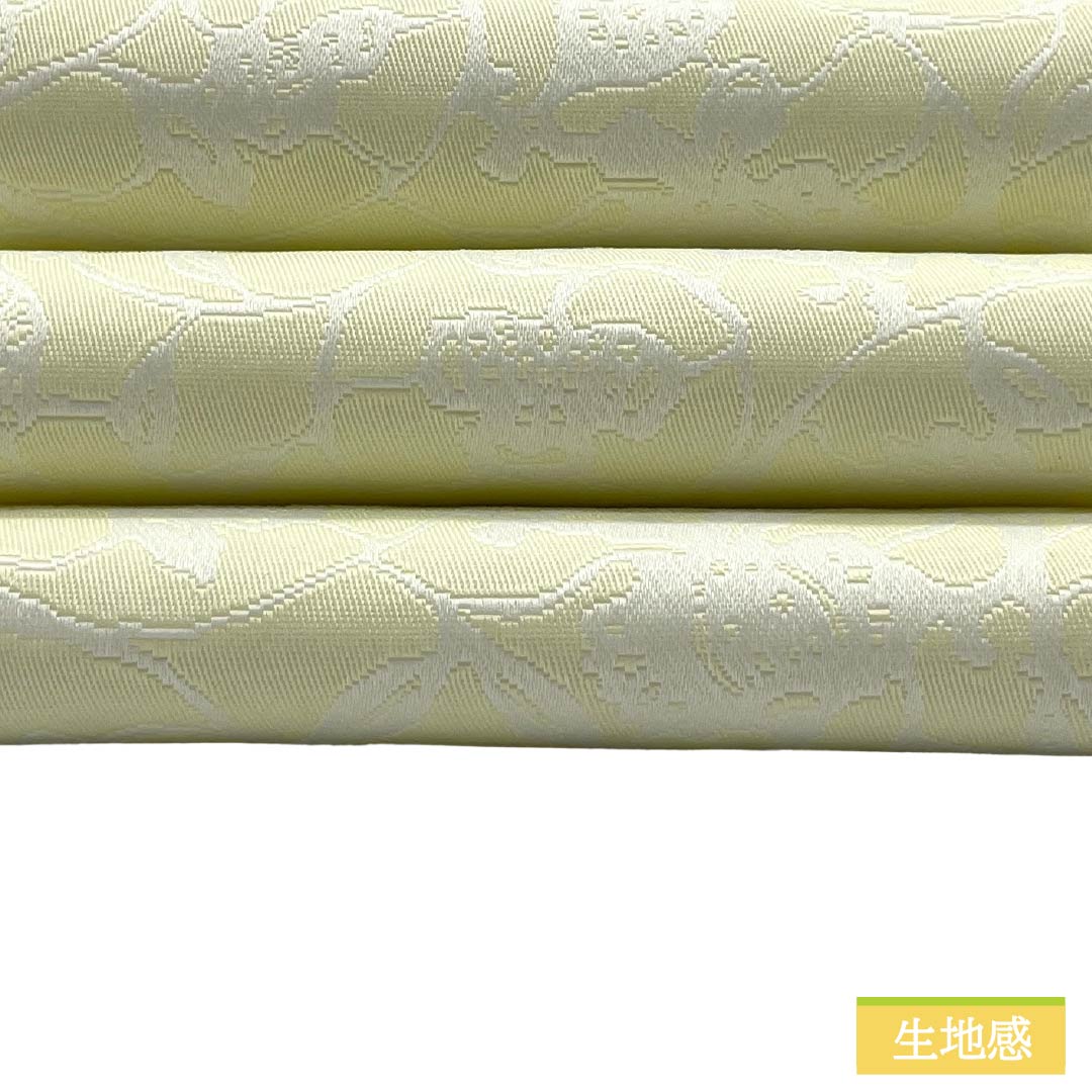 (新品)半幅帯 ポリエステル NEWランク 花唐草 矢羽根 広幅 帯丈400cm 黄系 1125006061423