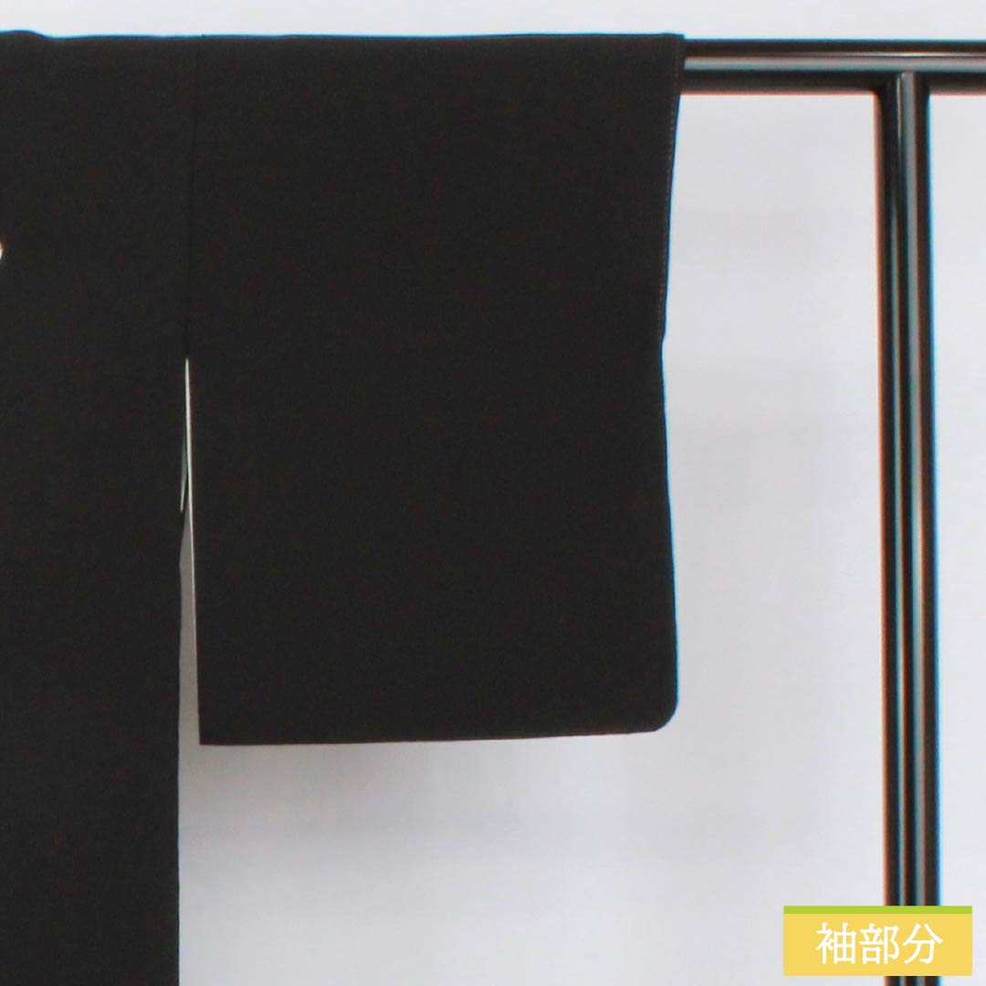 黒留袖 正絹 Aランク 身丈161.5cm 裄丈64cm 袷 五つ紋 揚羽蝶 刺繍 鳥 組紐 五つ紋 黒系 1111001813410