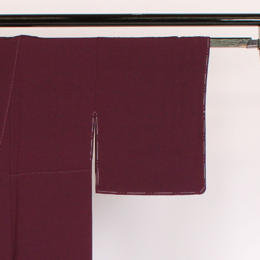色無地 身丈153.5cm 裄丈63cm 袷 正絹 Aランク 紫系 1114000033120
