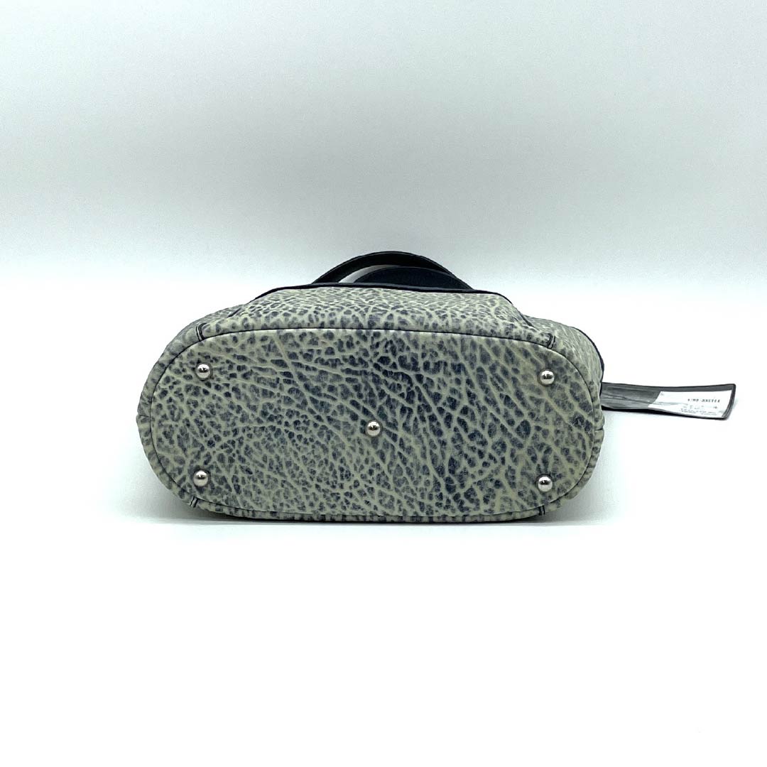 (新古品) 洋装バッグ オットセイ×リザード Aランク 新古品 オットセイ×リザード トートバッグ 紺系 119700040318