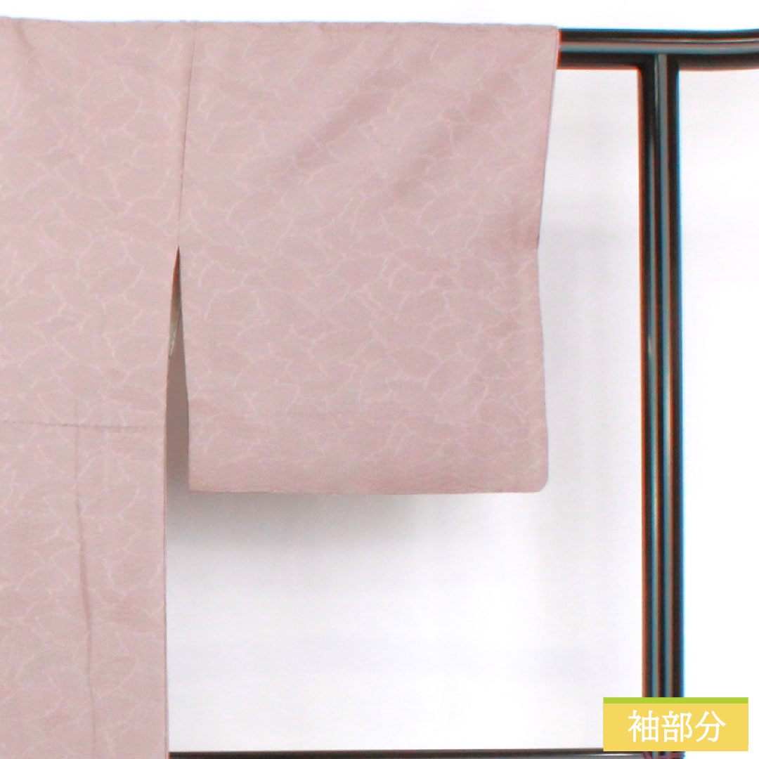 色無地 正絹 身丈154cm 裄丈66cm 桜鼠色(さくらねずいろ) 一つ紋 剣片喰 袷 Sランク 紫系 1114001842220