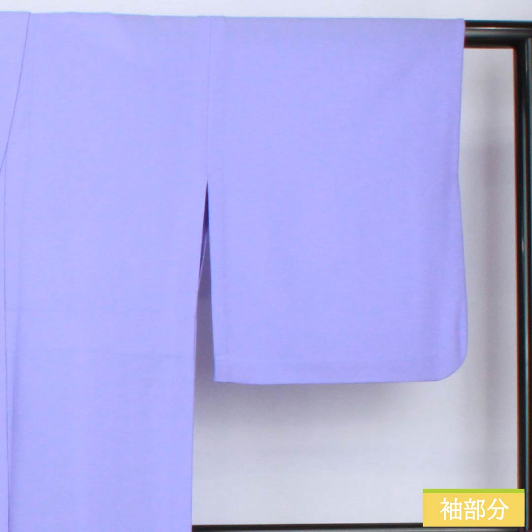 Solid-colored polyester kimono, length 158cm, sleeve length 66cm, gentian-colored (rindou-iro), washable, single-layer, S rank, purple, product number 1114002192320