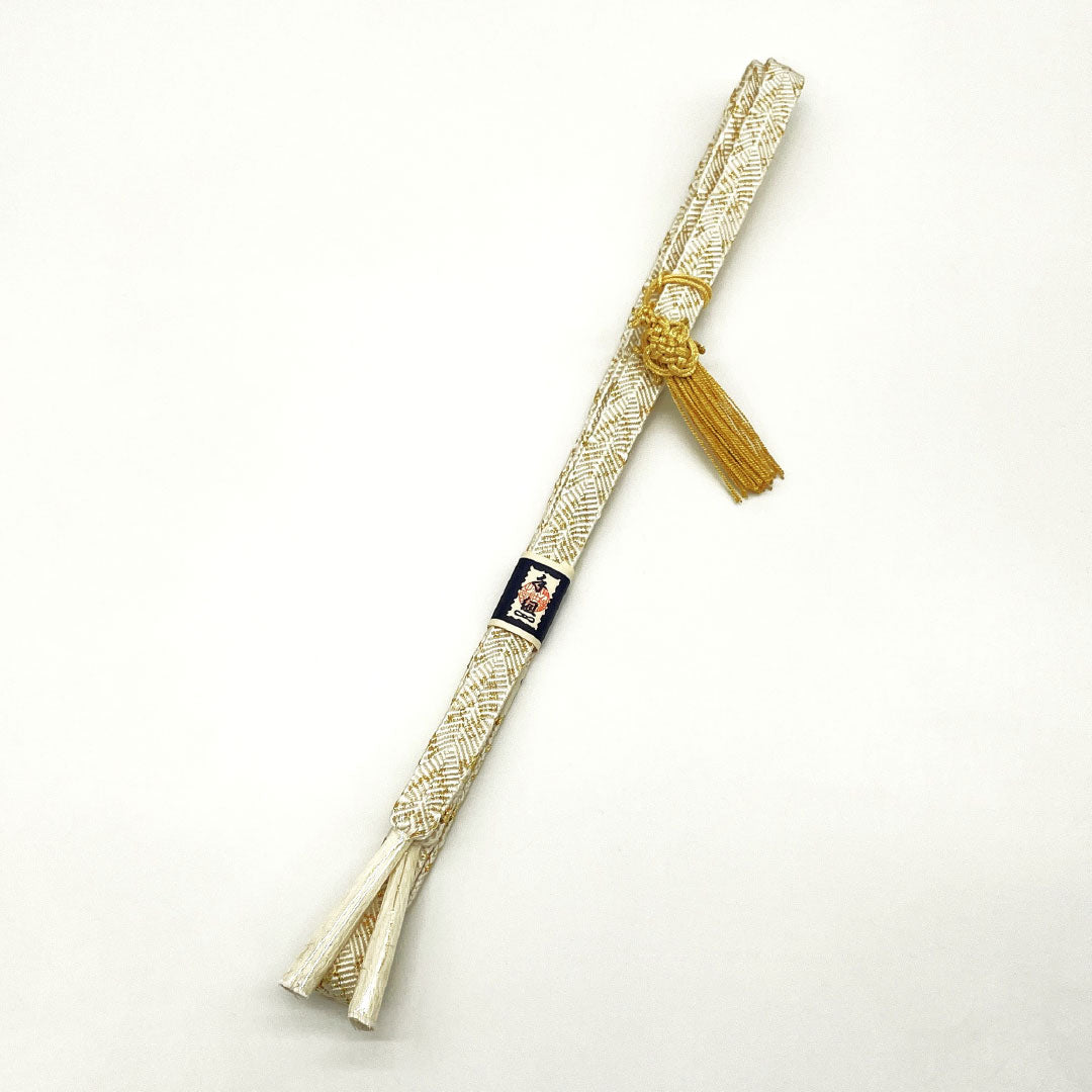 (新古品) 帯締め・帯揚げセット 正絹 NEWランク 白色(しろいろ) 留袖用 古典柄 扇 長さ約160cm 幅約1.7cm フォーマル 白系 1141000431311