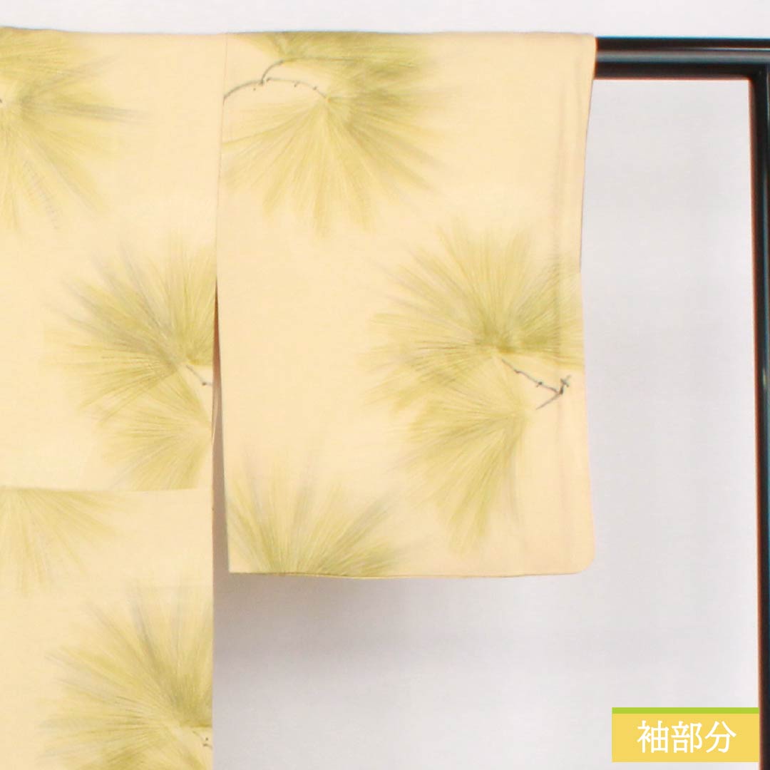 小紋 正絹 Sランク 身丈154.5cm 裄丈62cm 袷 東京白茶色(とうきょうしらちゃいろ) 京友禅 松葉 クリーム系 1115006592215