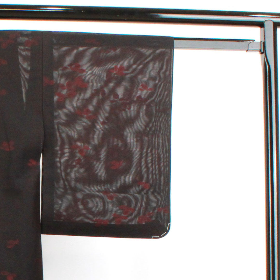 Summer item, pure silk, plain color, length 158cm, sleeve length 62.5cm, abstract pattern, gauze, S rank, red, 1132001192312