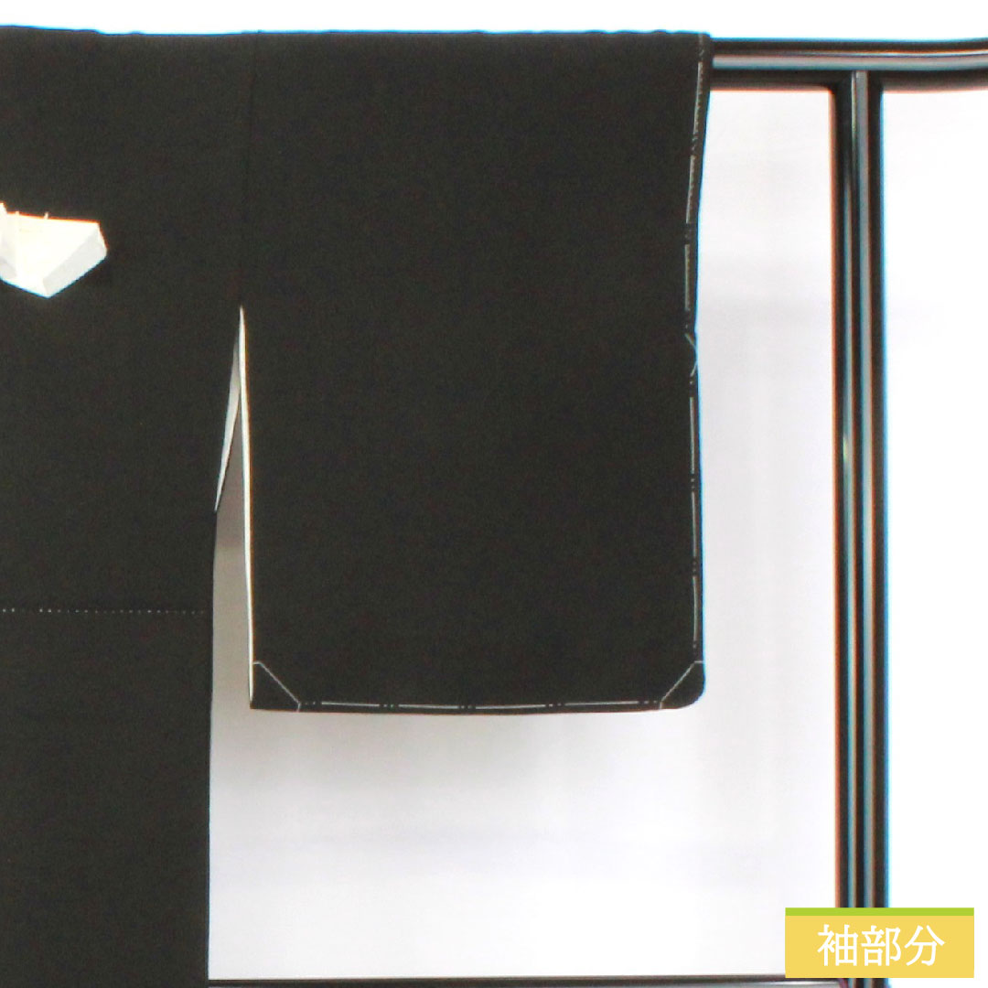 Black formal kimono, pure silk, length 158.5cm, sleeve length 62cm, lined, Kyo Kaga Yuzen, floral pattern, artist's work, five crests, flower diamond, A rank, black, 1111001673310