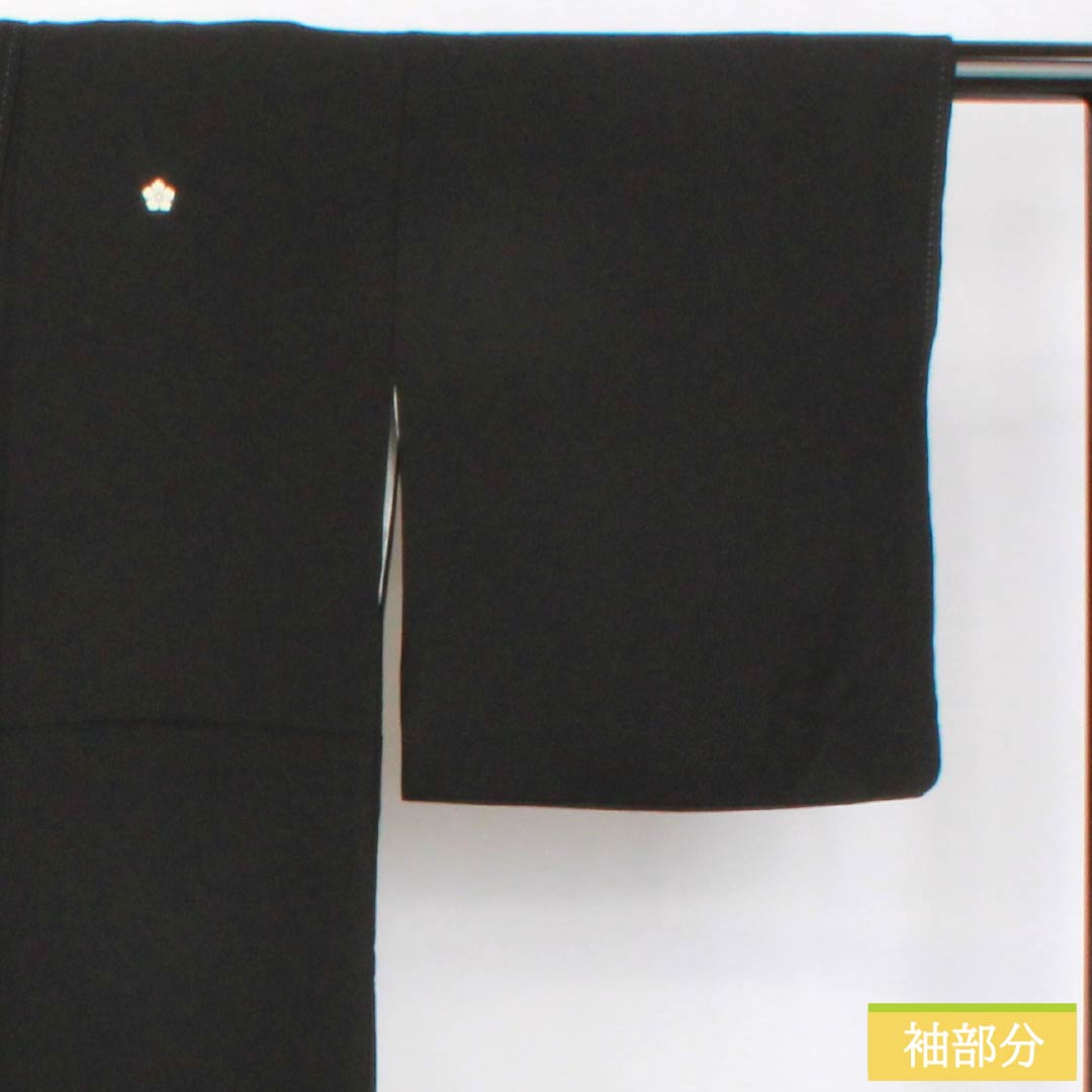 黒留袖 正絹 Aランク 身丈163cm 裄丈66cm 袷 京友禅 五つ紋 桔梗 鳳凰 立浪 宝尽くし 松 五つ紋 黒系 1111002123410