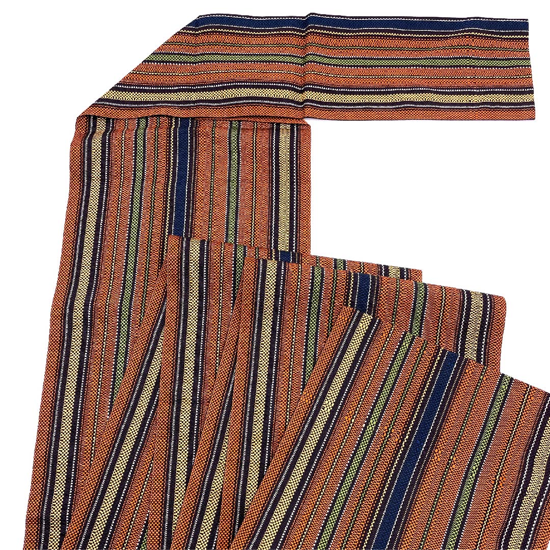 Nagoya obi, copper color, Hakata weave, geometric pattern, obi length 354.5cm, pure silk, S rank, full length, casual, brown, 1124004932314, pine needle style