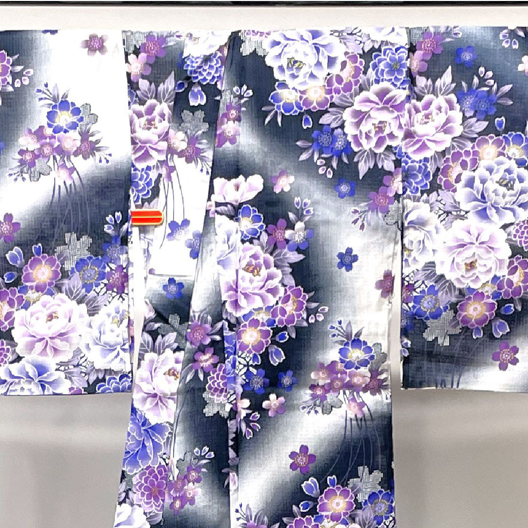 Yukata Sakura Cotton S Rank Single Layer Length 162cm Sleeve Length 66cm Black 1118001502410