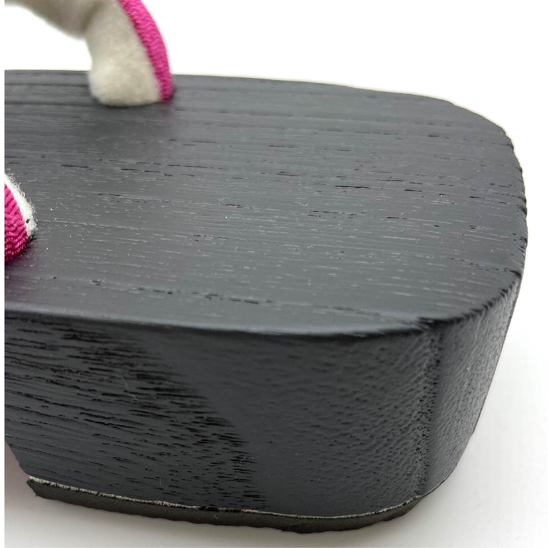 (Brand new, unused) Geta clogs, crepe, embroidered, floral pattern, size L, black, NEW rank, 1122000931410