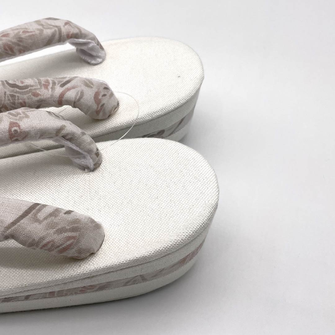 (新品)草履 亜麻 NEWランク 夏草履 亜麻草履 日本製 夏用 長さ24cm Lサイズ 白系 1122001661411