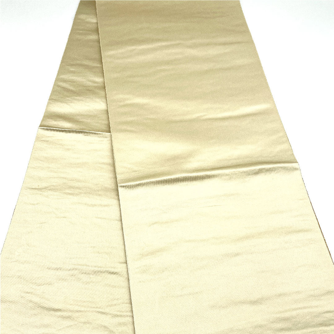 (未仕立)袋帯 道長秋草華文 長嶋成織物 帯丈428cm 正絹 Sランク 六通 フォーマル 金系 1123004692321